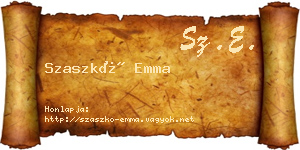 Szaszkó Emma névjegykártya