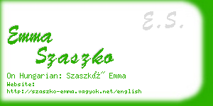 emma szaszko business card